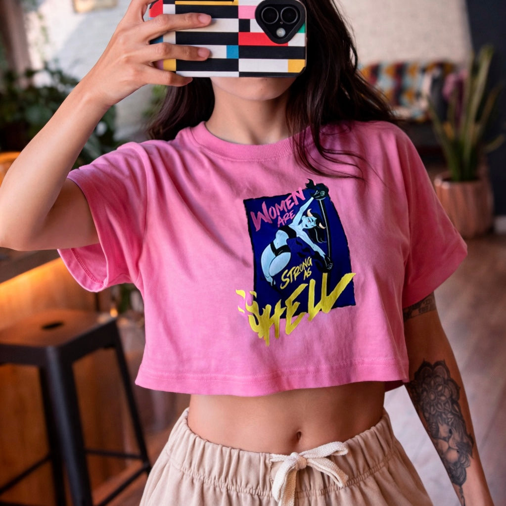 CROP TOP "DANCE IN THE HELL" ROSA