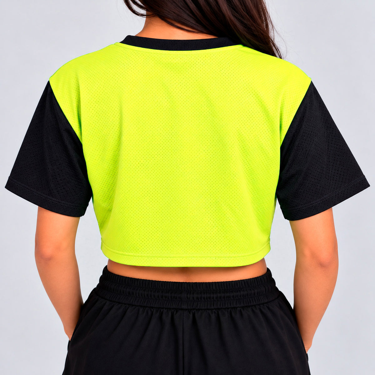 JERSEY CROP "AMARILLO NEÓN CON NEGRO"