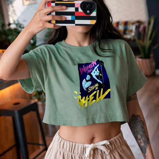 CROP TOP "DANCE IN THE HELL" VERDE