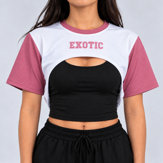 JERSEY CORTA "BLANCO CON ROSA"