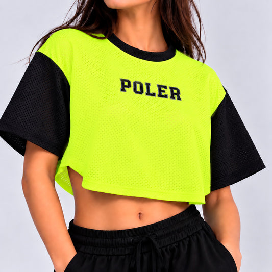JERSEY CROP "AMARILLO NEÓN CON NEGRO"