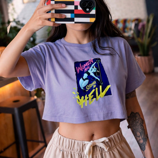 CROP TOP "DANCE IN THE HELL" LILA