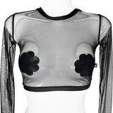 CROP BLACK MESH