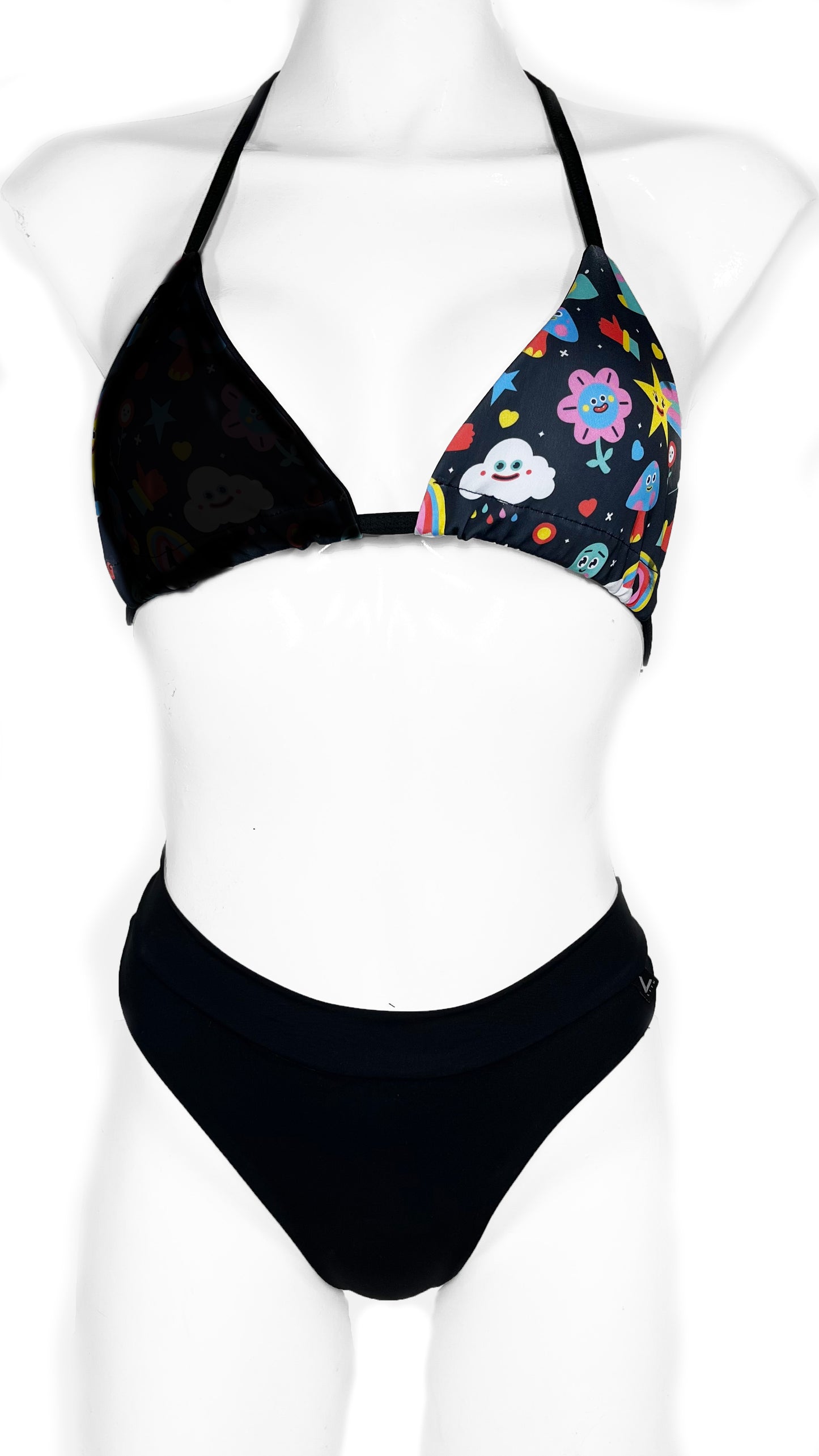 Bikini top "Black/Cartoons"